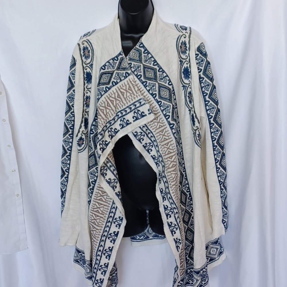 Paparazzi | Boho Embroidered Open Front Cardigan Sweater, 22" pit to pit